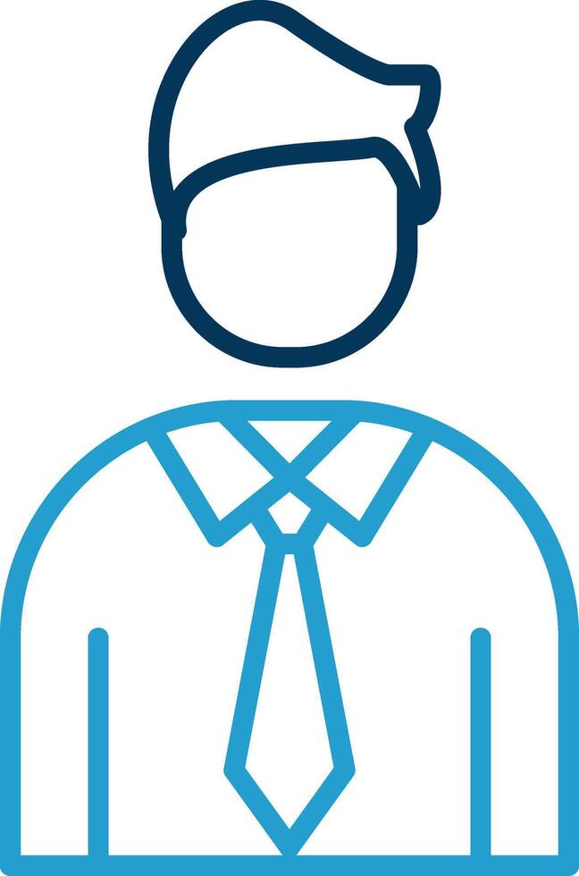 Employee Line Blue Two Color Icon vector