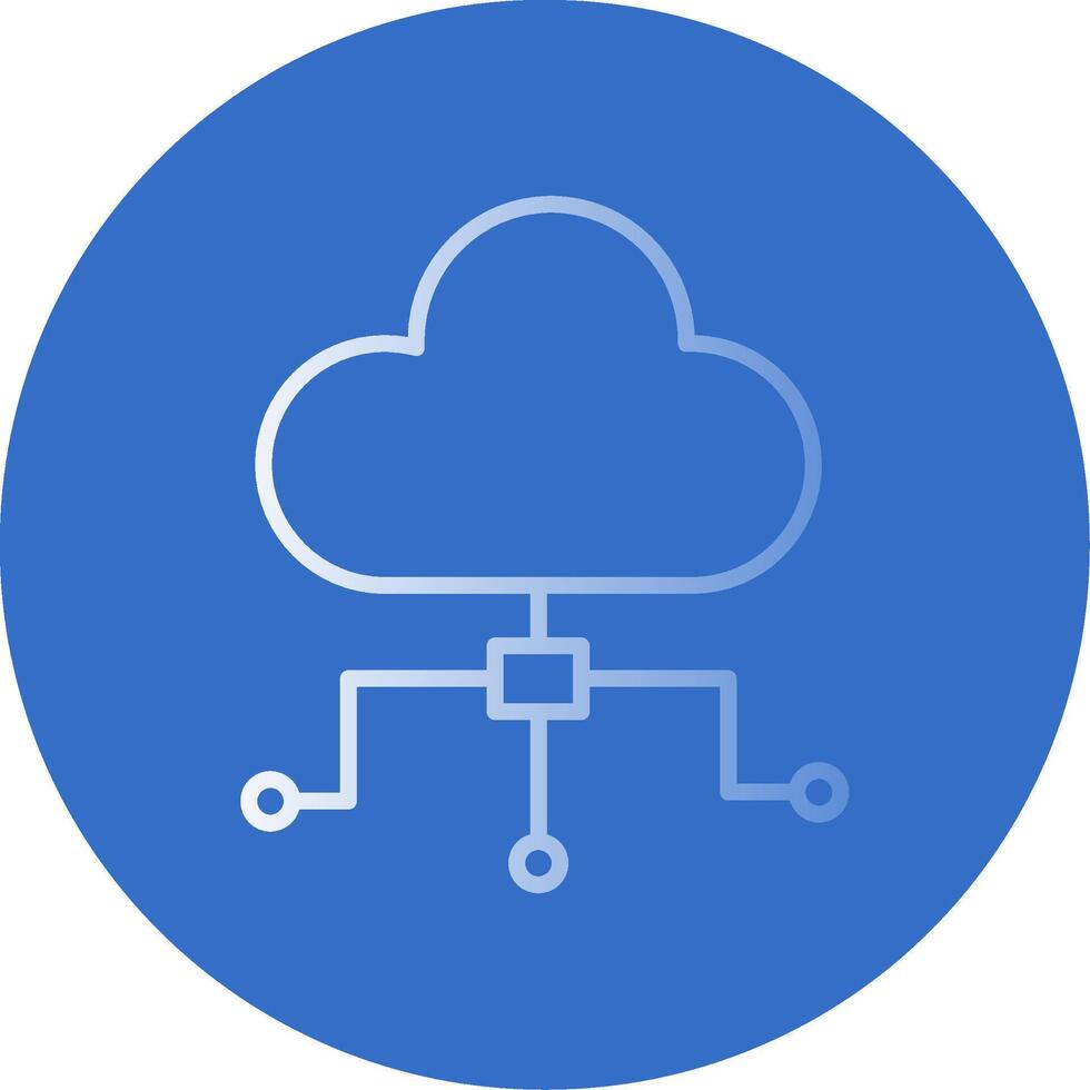 Cloud Computing Flat Bubble Icon vector