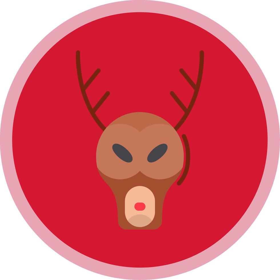 Stag Flat Multi Circle Icon vector