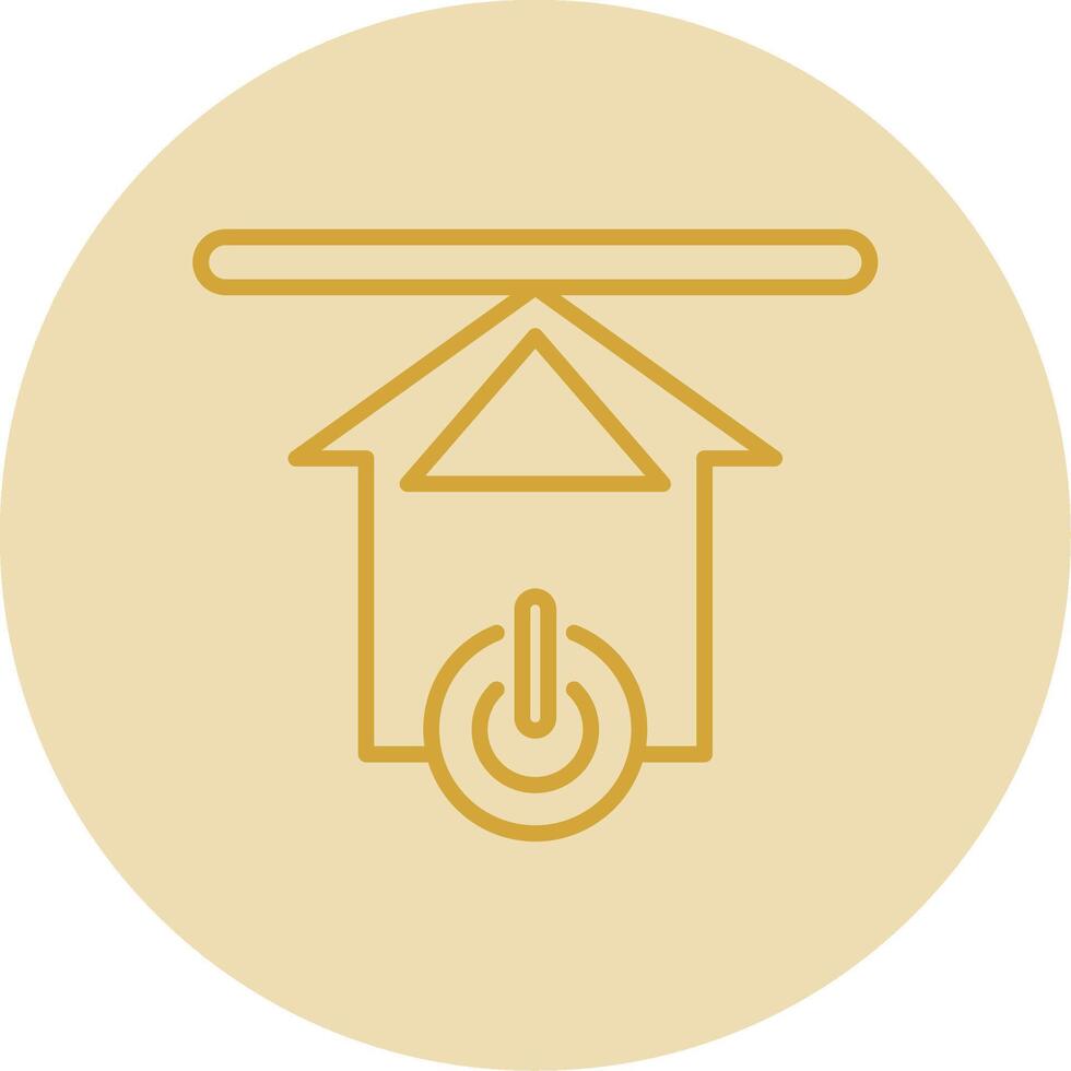 Upload Line Yellow Circle Icon vector