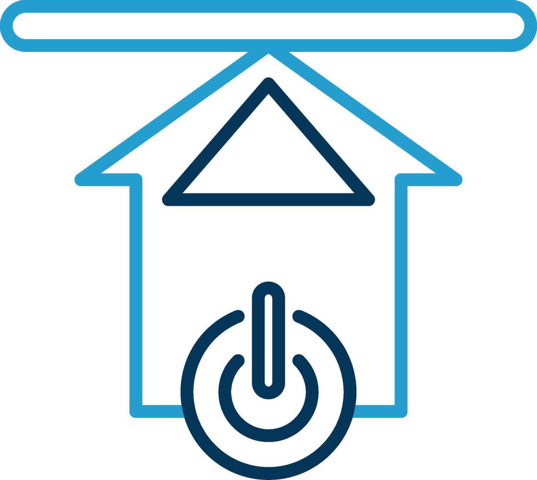 Upload Line Blue Two Color Icon vector