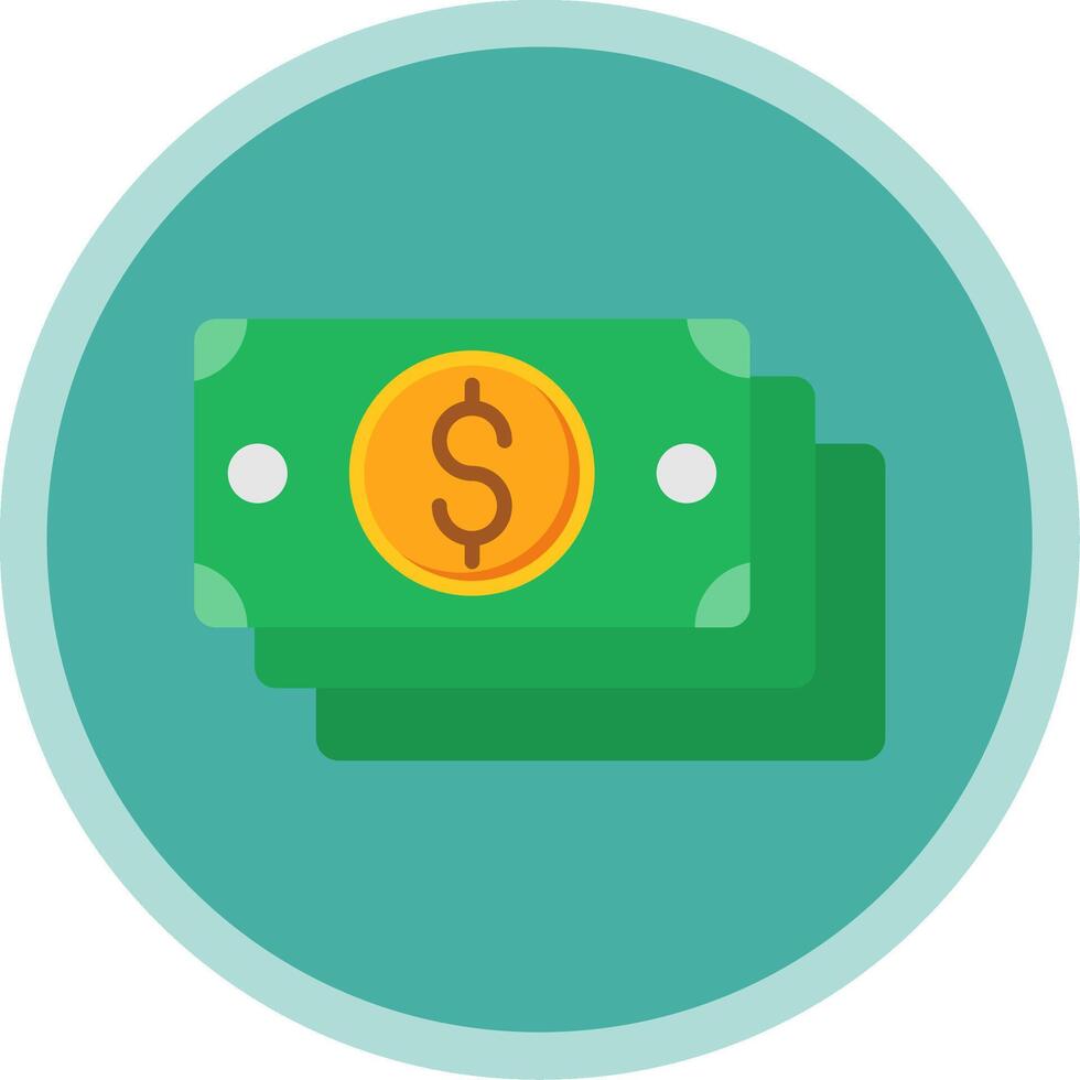 Cash Flat Multi Circle Icon vector