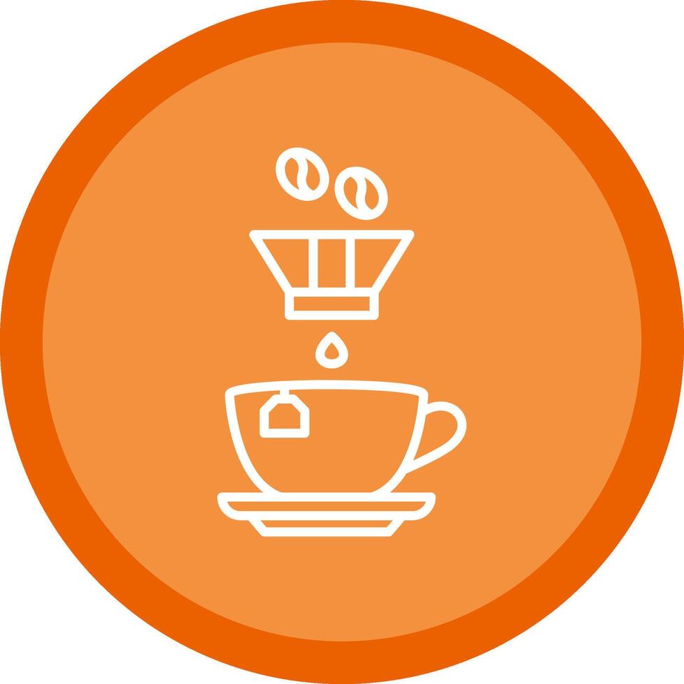 Coffee Filter Line Multi Circle Icon vector