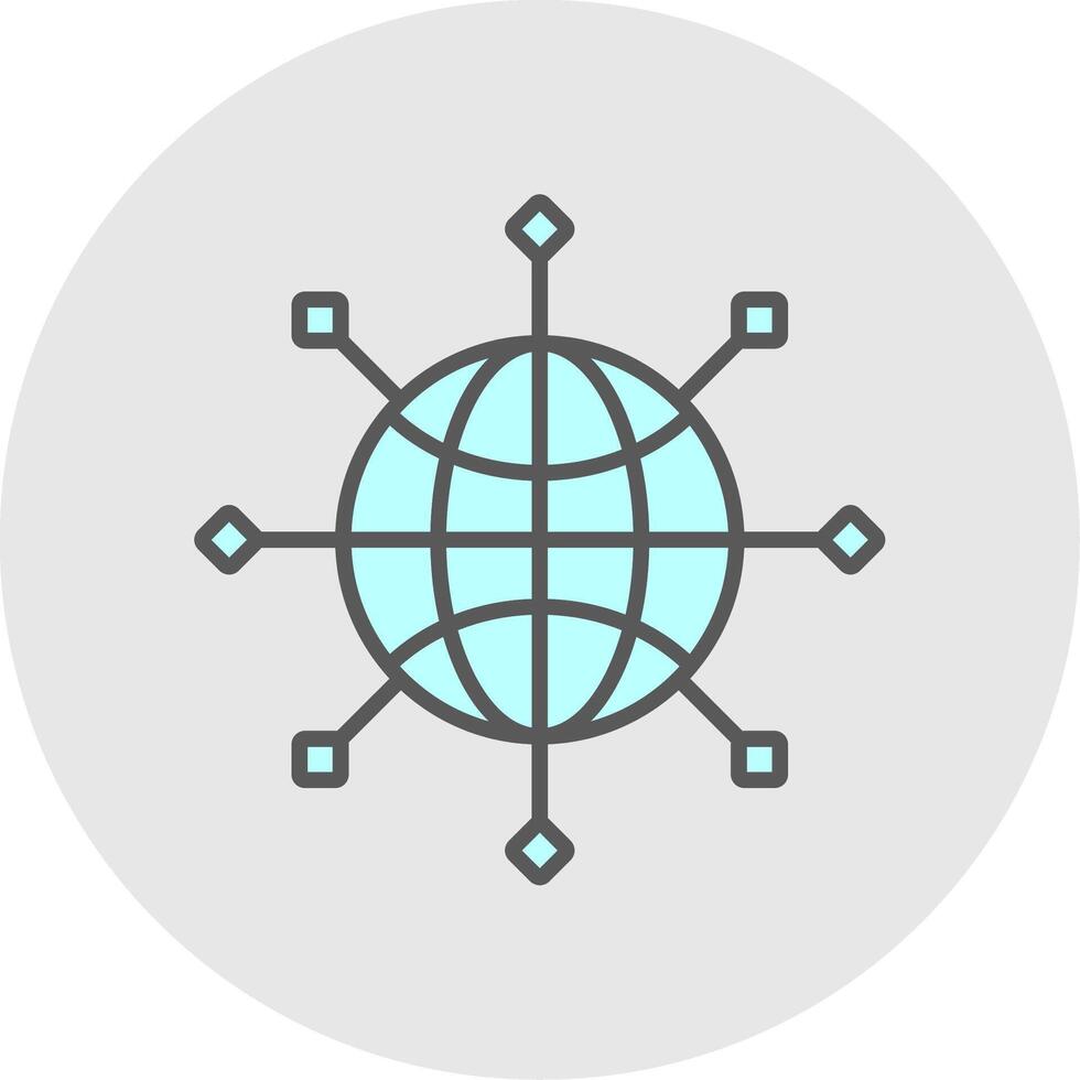 Global Connect Line Filled Light Icon vector