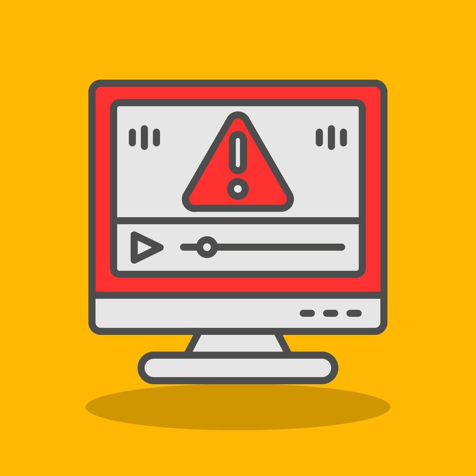 Error Filled Shadow Icon vector