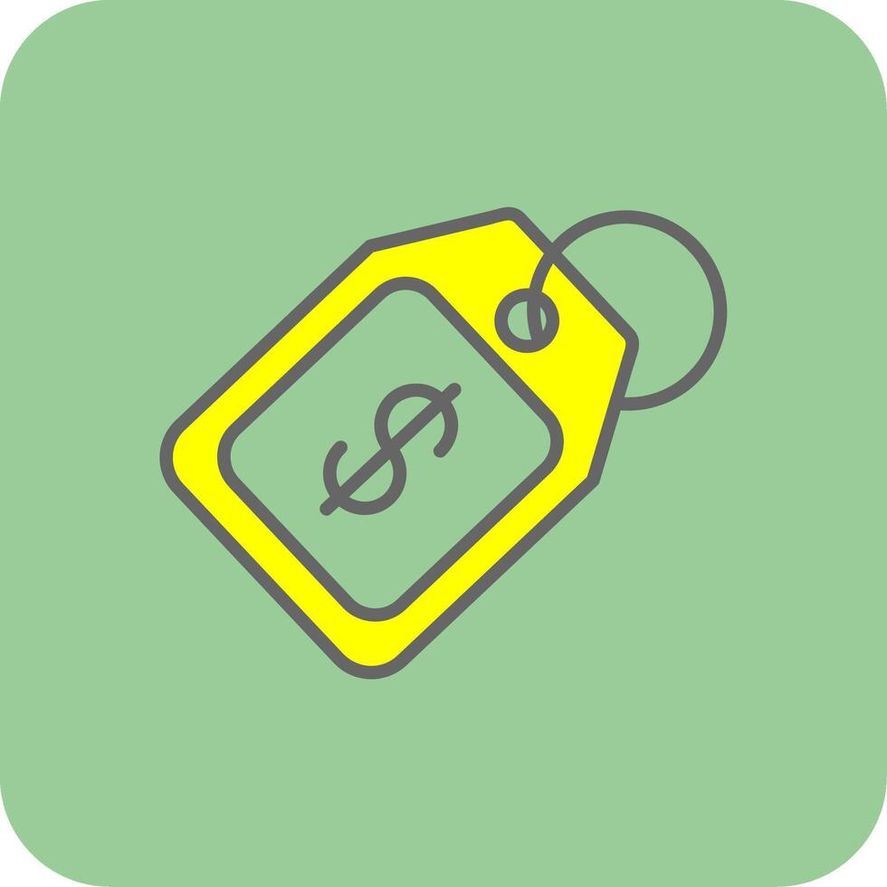 Price Tag Filled Yellow Icon vector