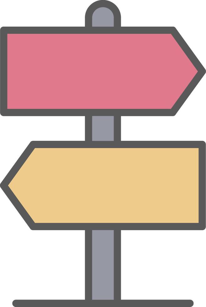 Road Sign Line Filled Light Icon vector