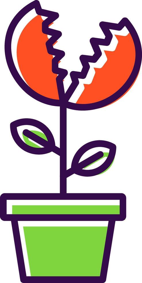 Venus Flytrap filled Design Icon vector