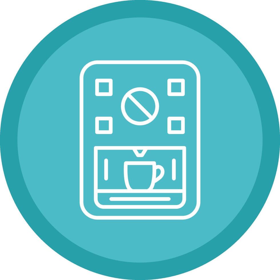 Coffee Machine Line Multi Circle Icon vector