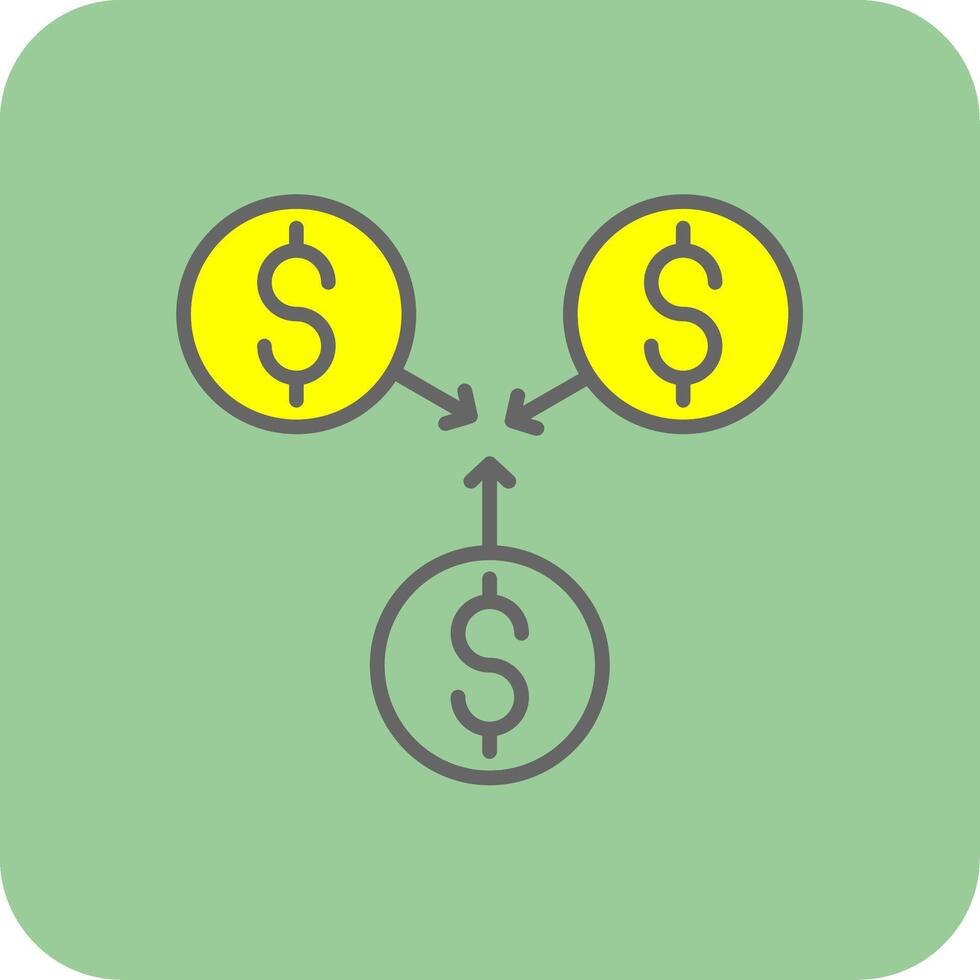 Incomes Filled Yellow Icon vector