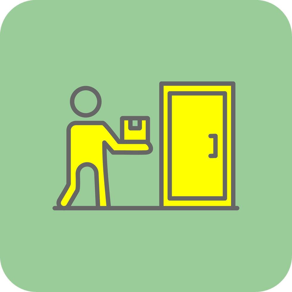 Door To Door Delivery Filled Yellow Icon vector