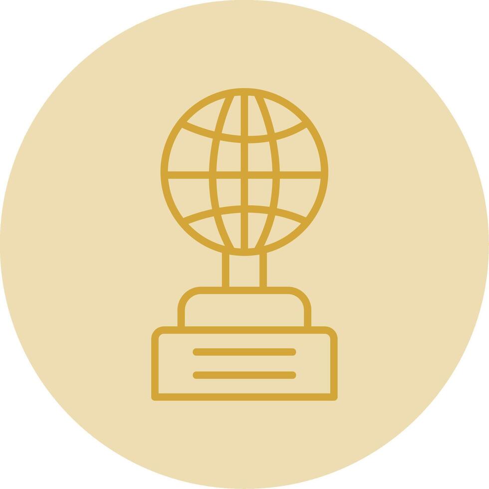 Globe Line Yellow Circle Icon vector