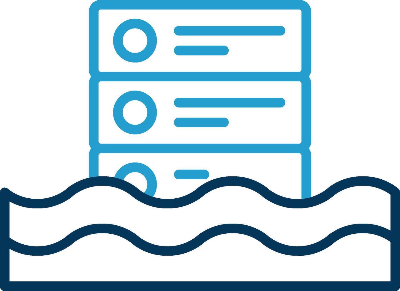 Data Lake Line Blue Two Color Icon vector