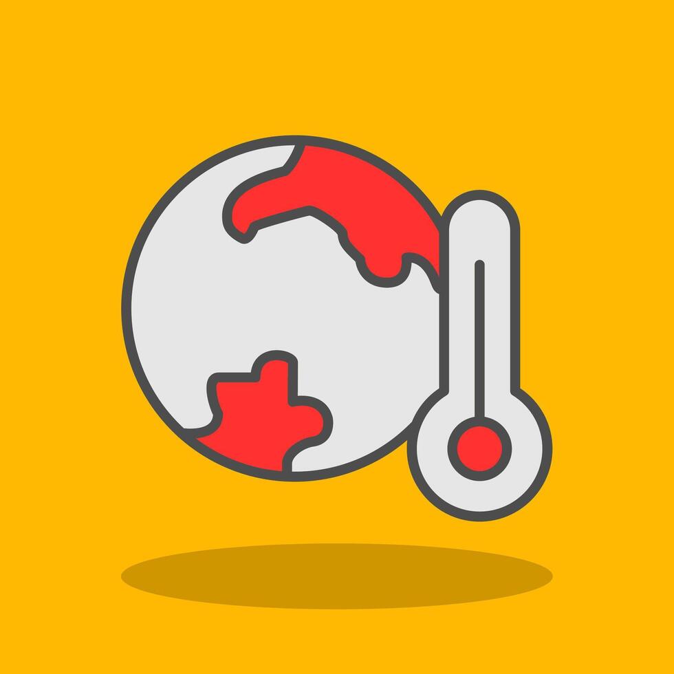 Global Warming Filled Shadow Icon vector