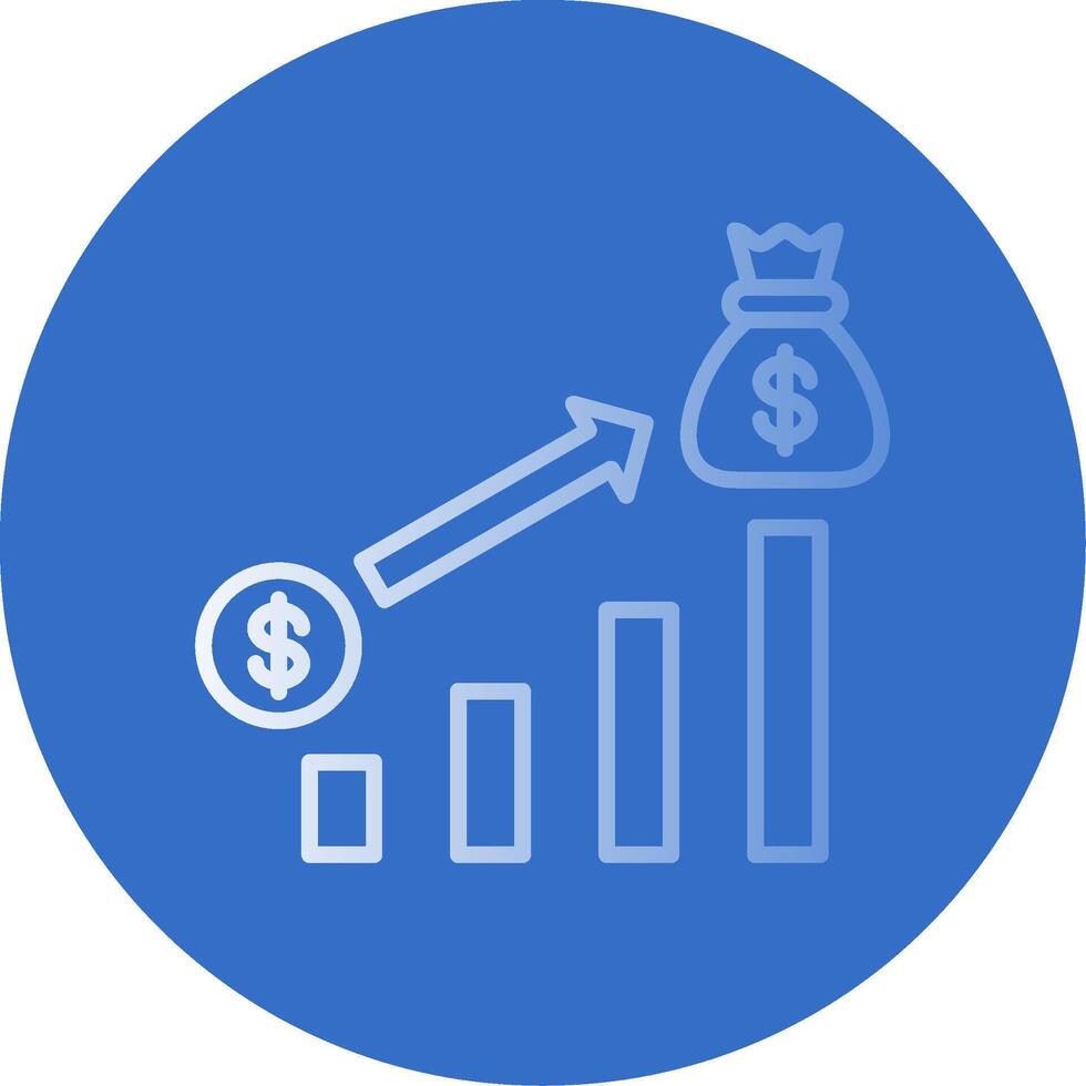 Money Growth Flat Bubble Icon vector