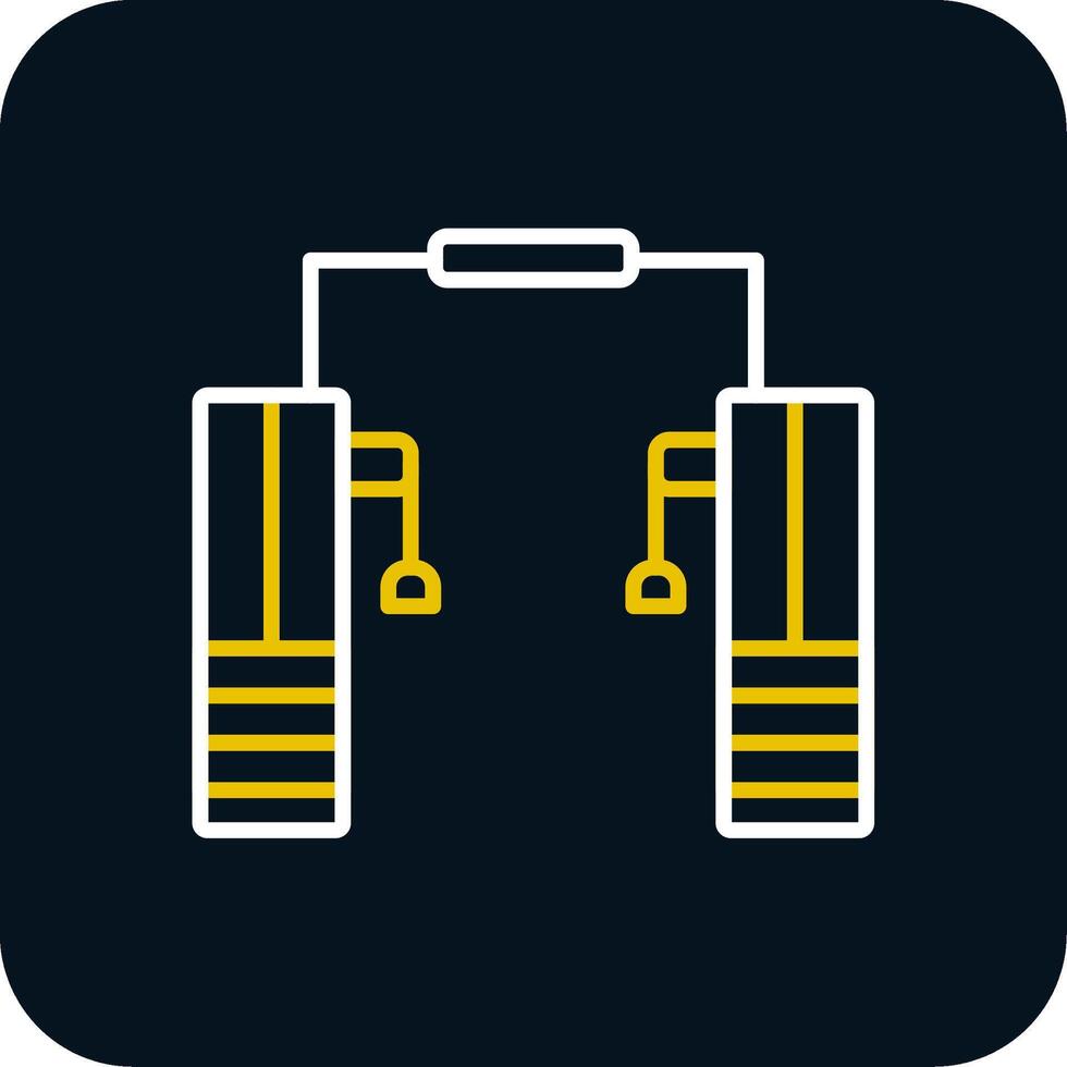 Cable Crossover Line Yellow White Icon vector