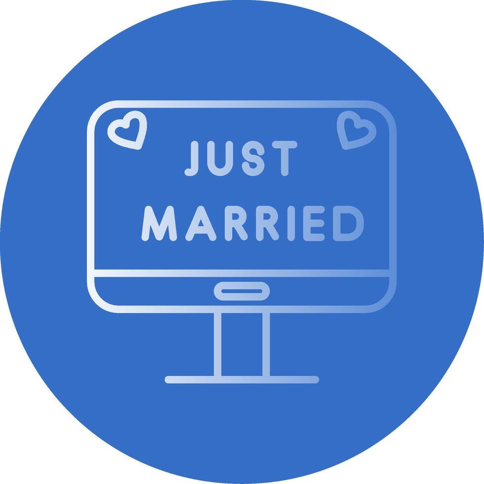 Just Married Flat Bubble Icon vector