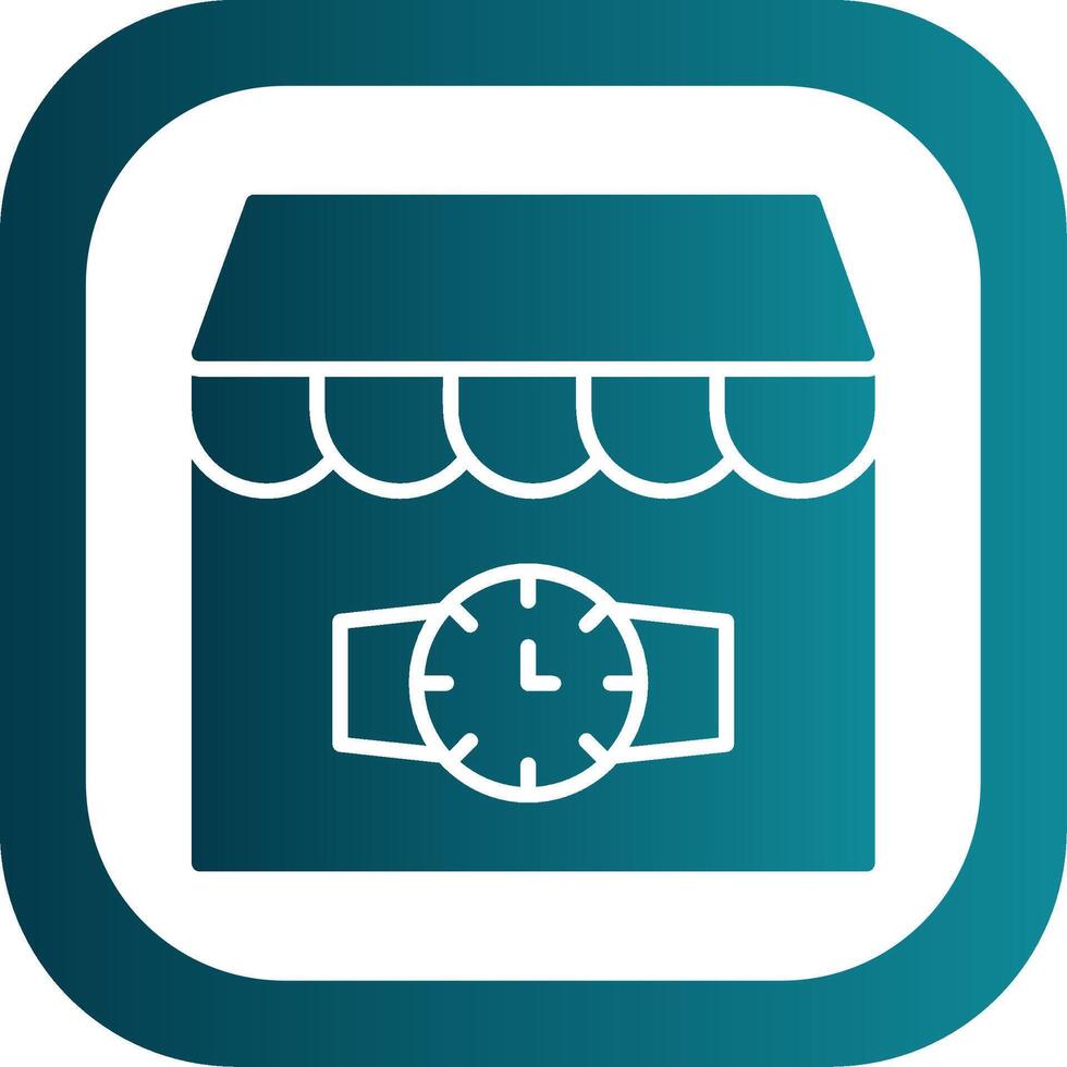 Watch Shop Filled Yellow Icon vector