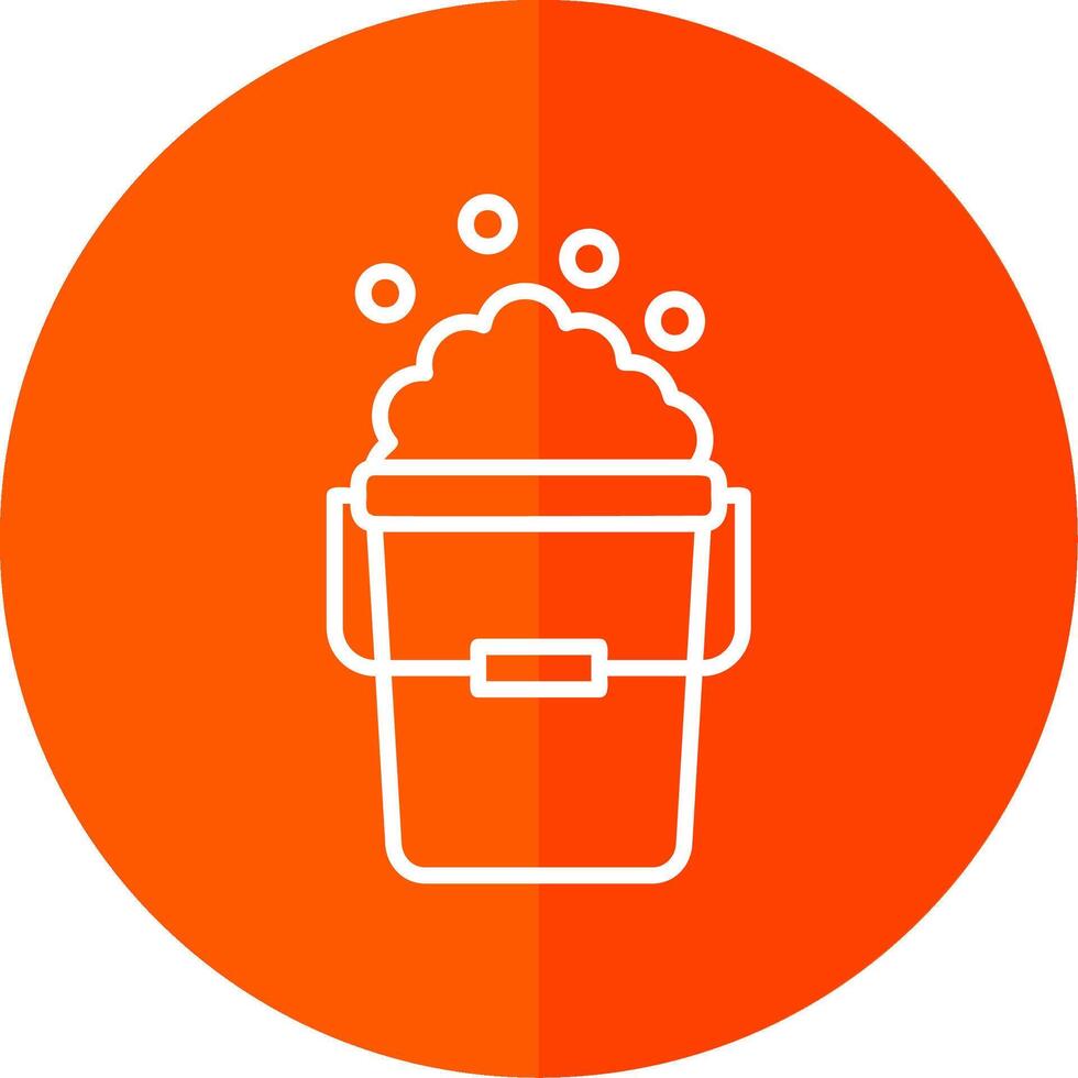 Bucket Line Yellow White Icon vector