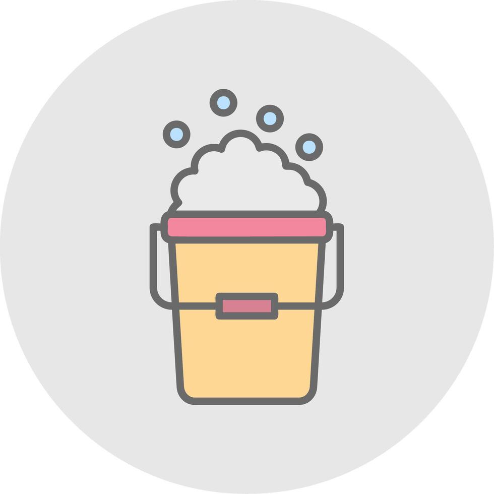Bucket Line Filled Light Icon vector