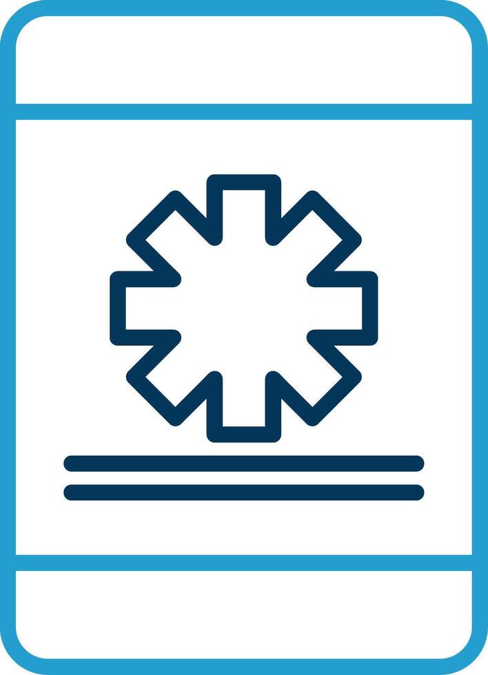 M-Health Line Blue Two Color Icon vector