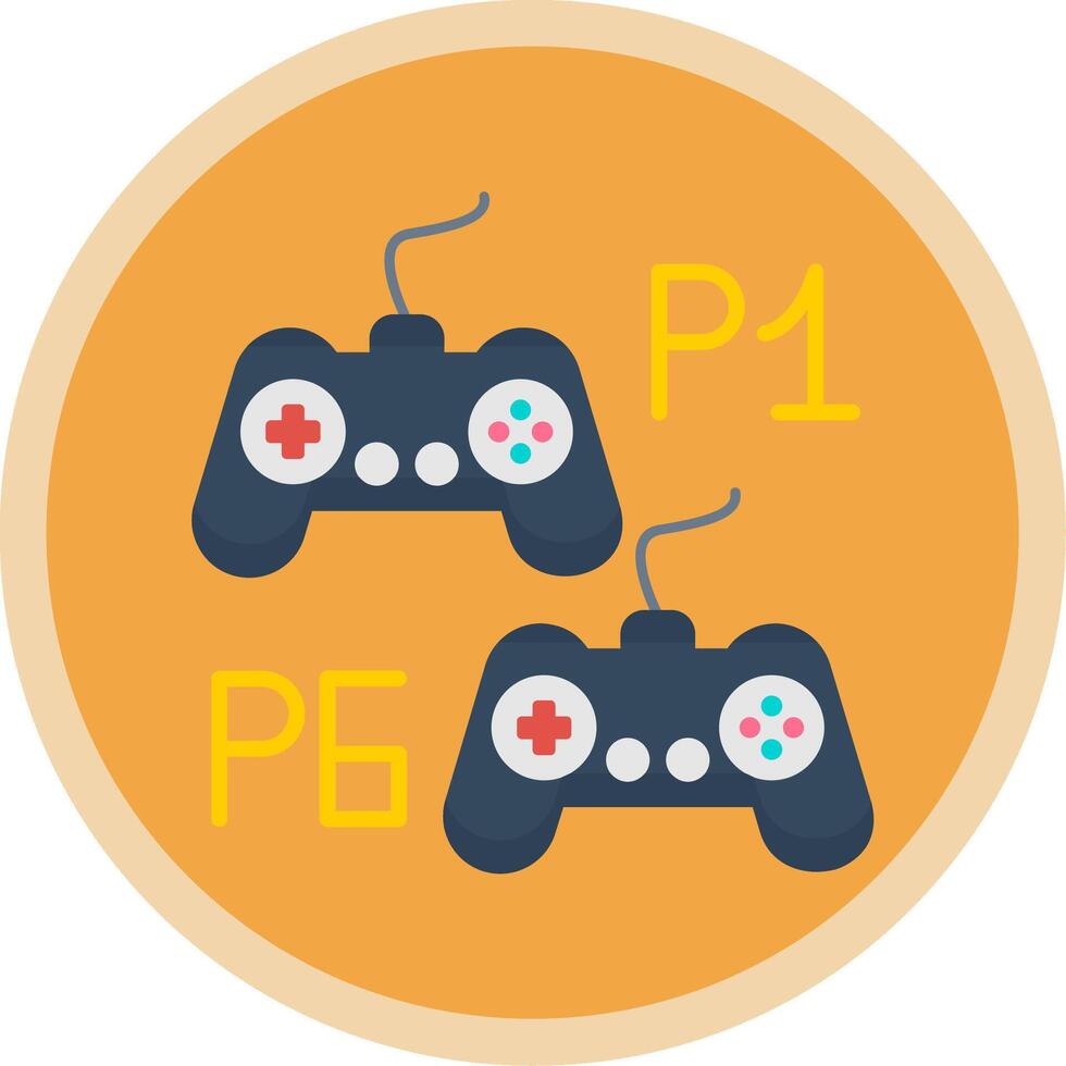 Player Versus Player Flat Multi Circle Icon vector