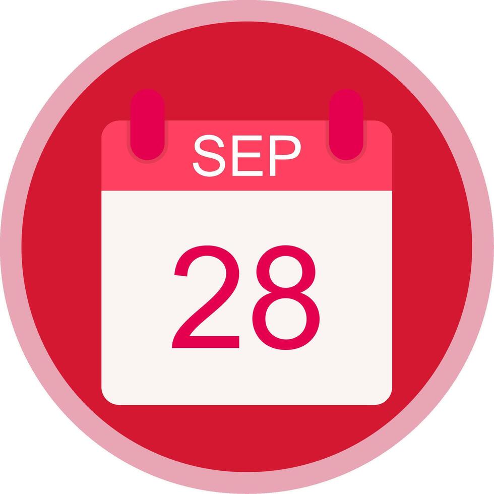 September Flat Multi Circle Icon vector