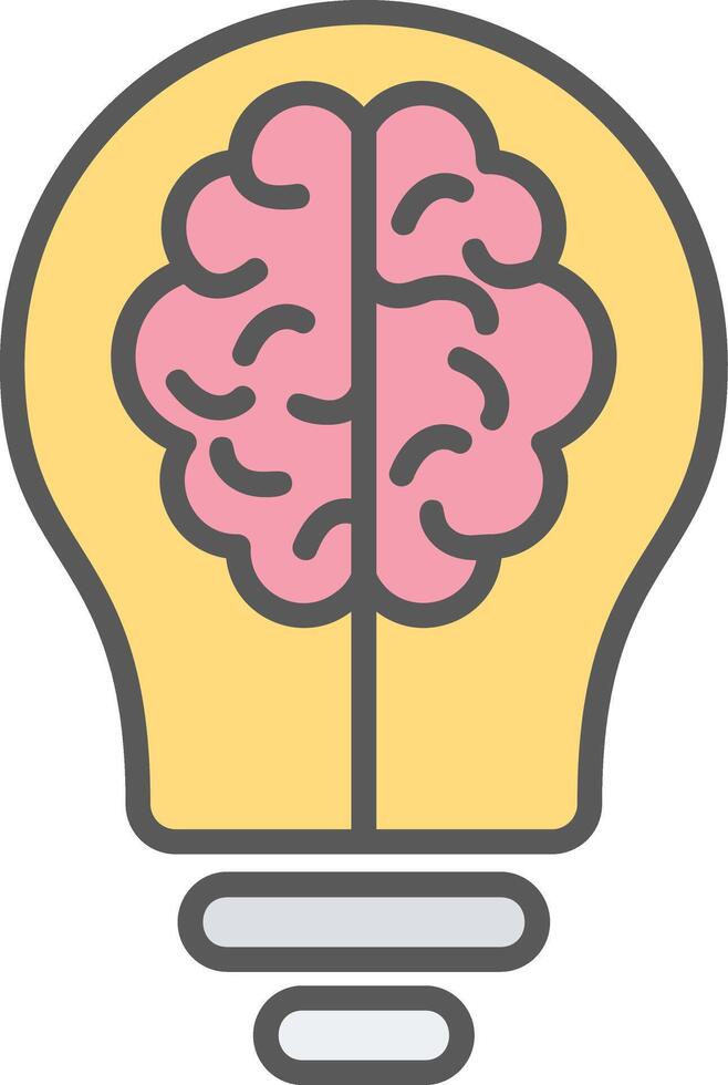 Brainstorm Line Filled Light Icon vector