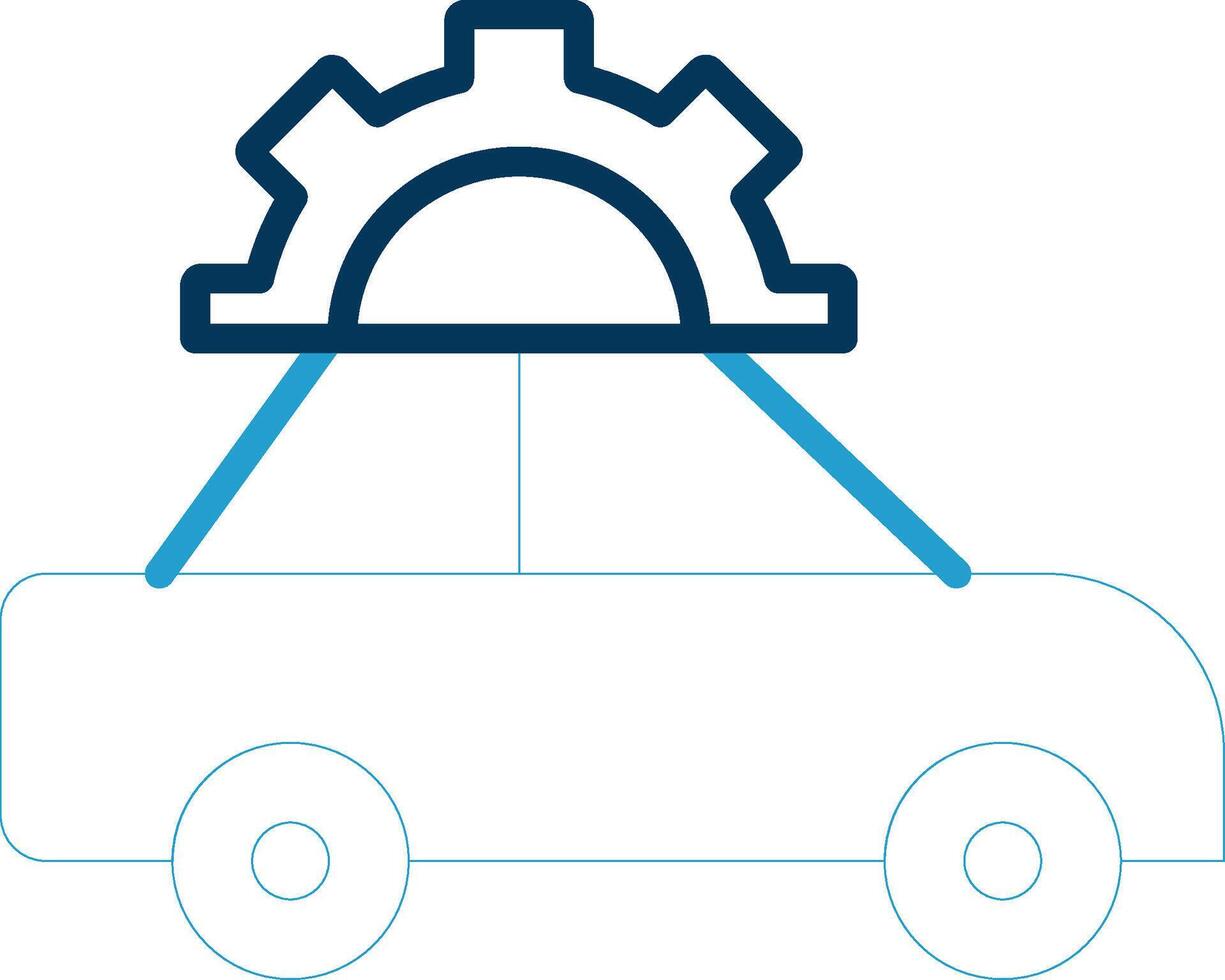 Car Repair Line Blue Two Color Icon vector