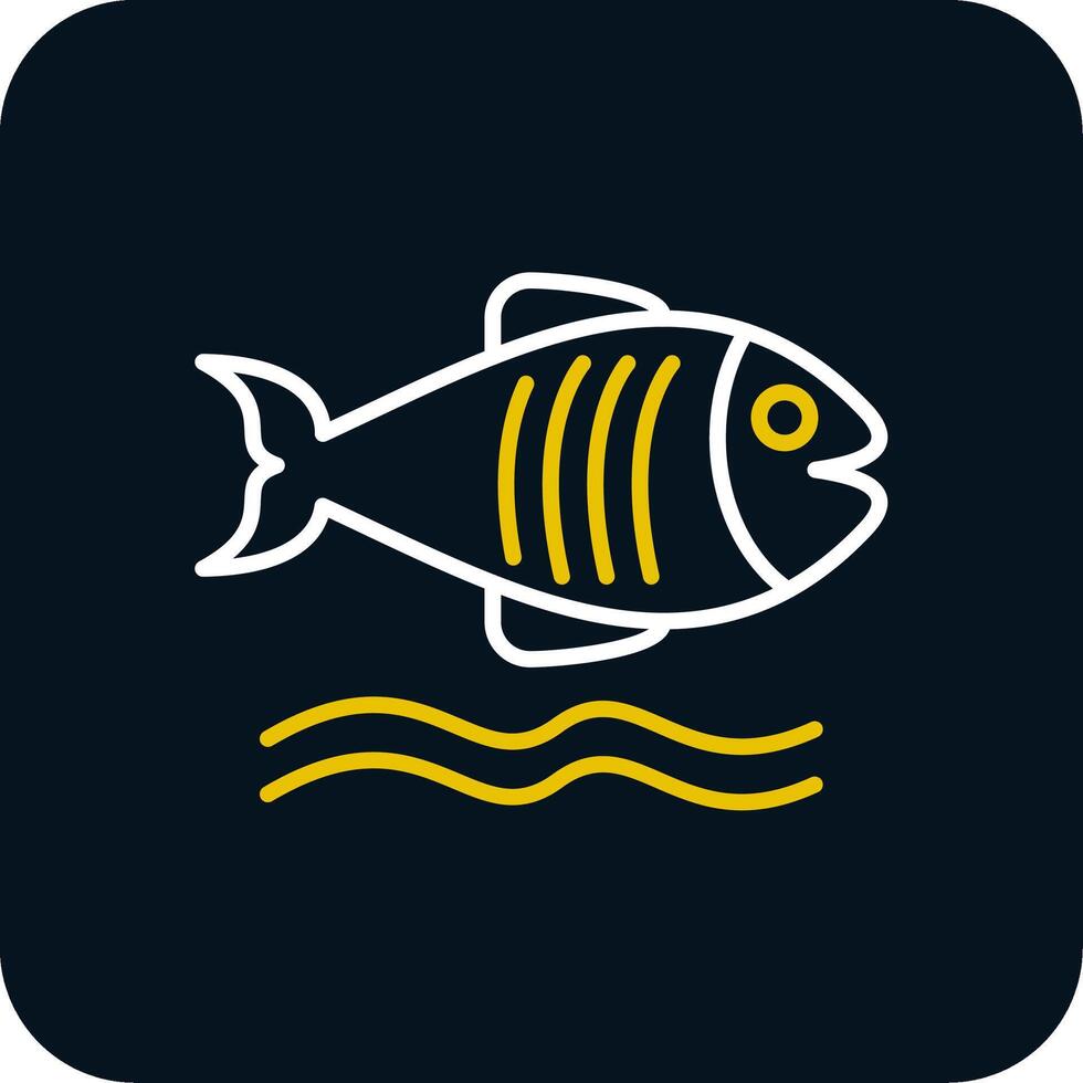 Flounder Line Red Circle Icon vector
