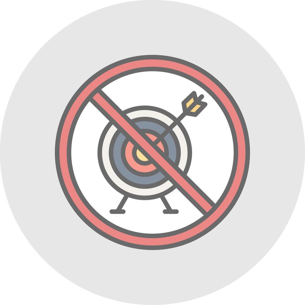 Prohibited Sign Line Filled Light Icon vector
