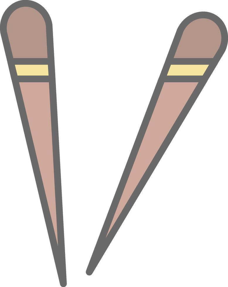 Chopsticks Line Filled Light Icon vector