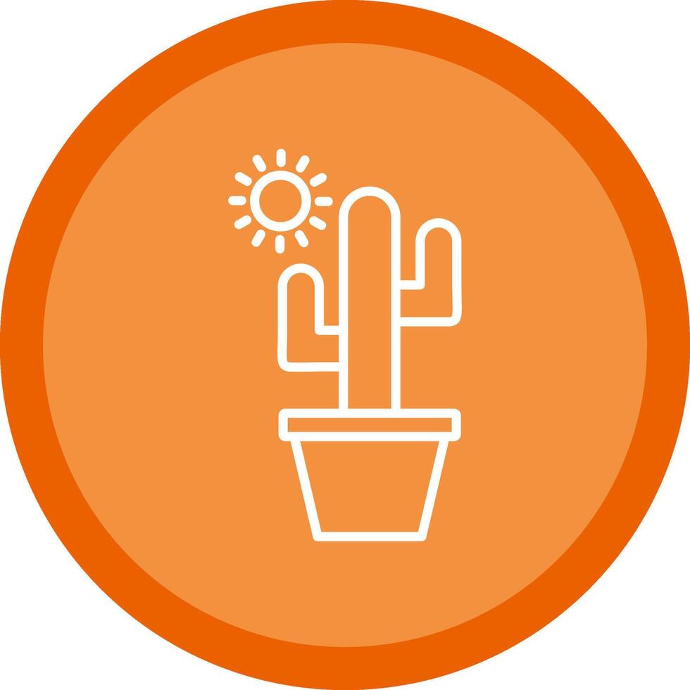 Cactus Line Multi Circle Icon vector