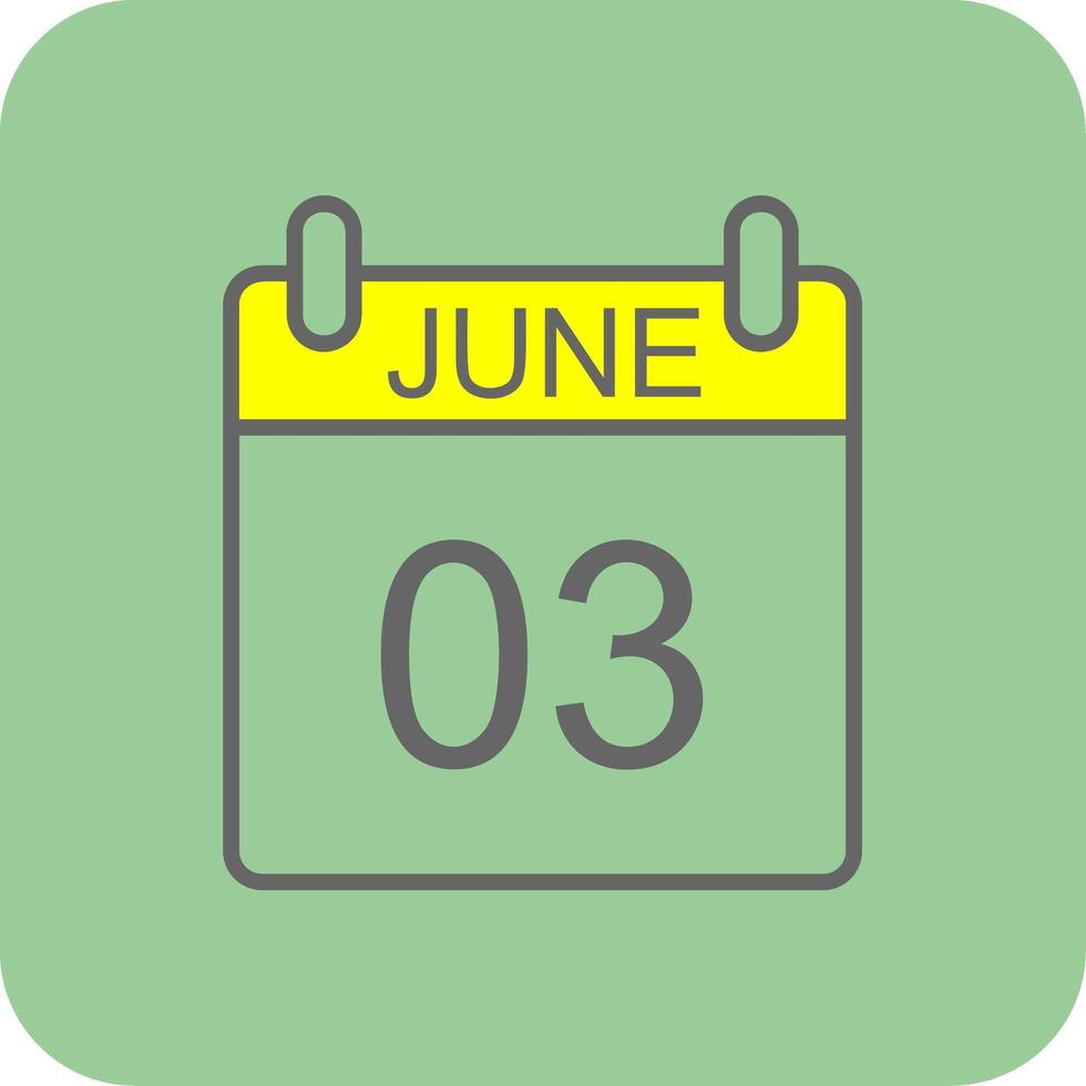June Filled Yellow Icon vector