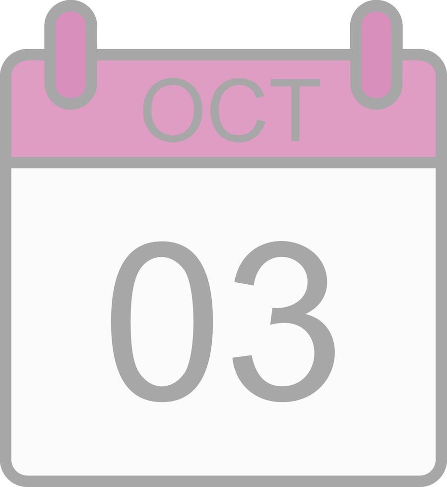 October Line Filled Light Icon vector