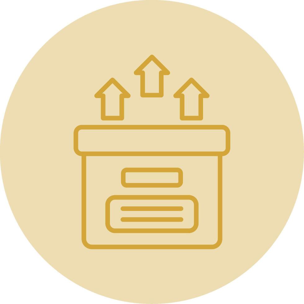 Storage Box Line Yellow Circle Icon vector