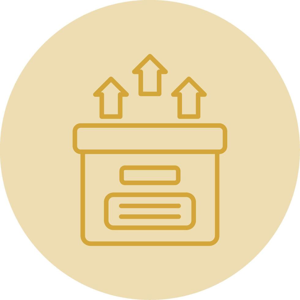 Storage Box Line Yellow Circle Icon vector