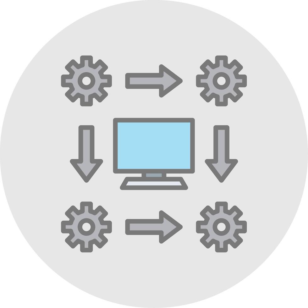 Workflow Line Filled Light Icon vector