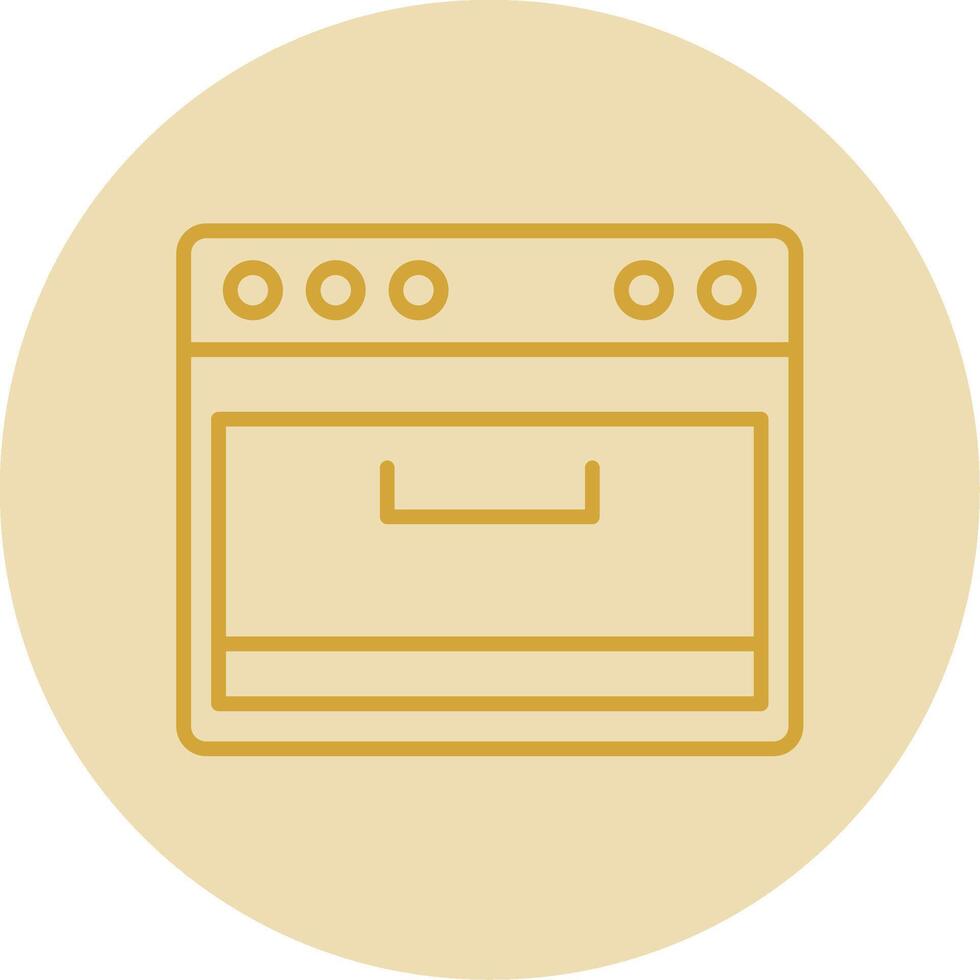 Cooking Stove Line Yellow Circle Icon vector