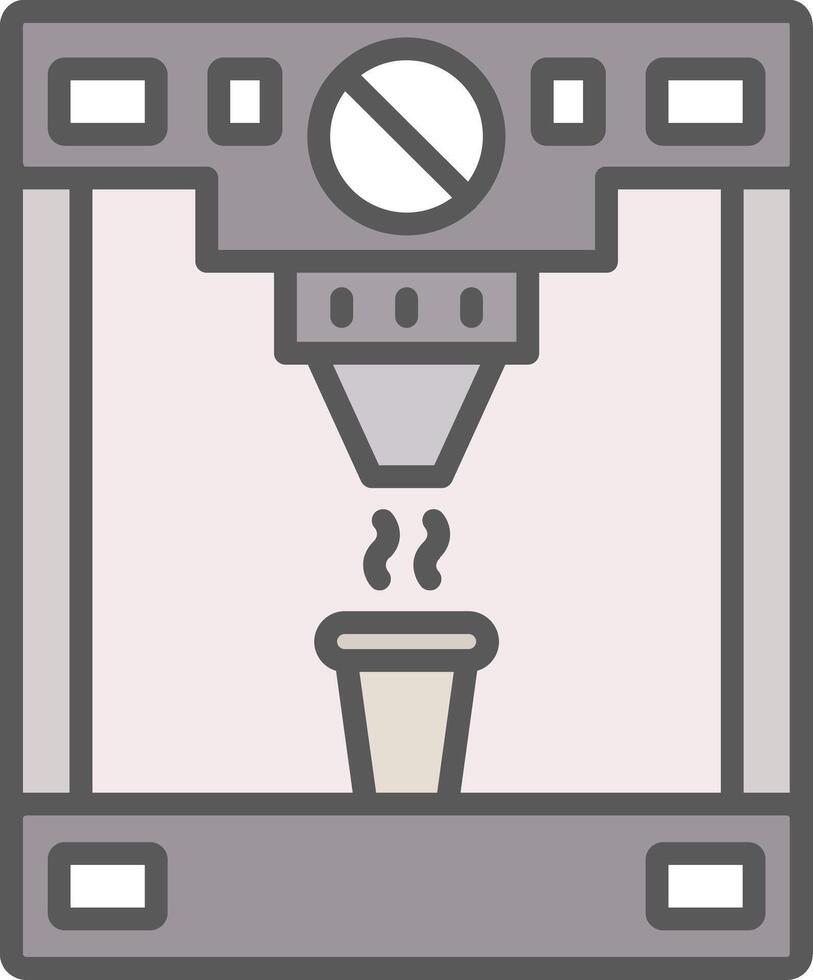 Coffee Machine Line Filled Light Icon vector