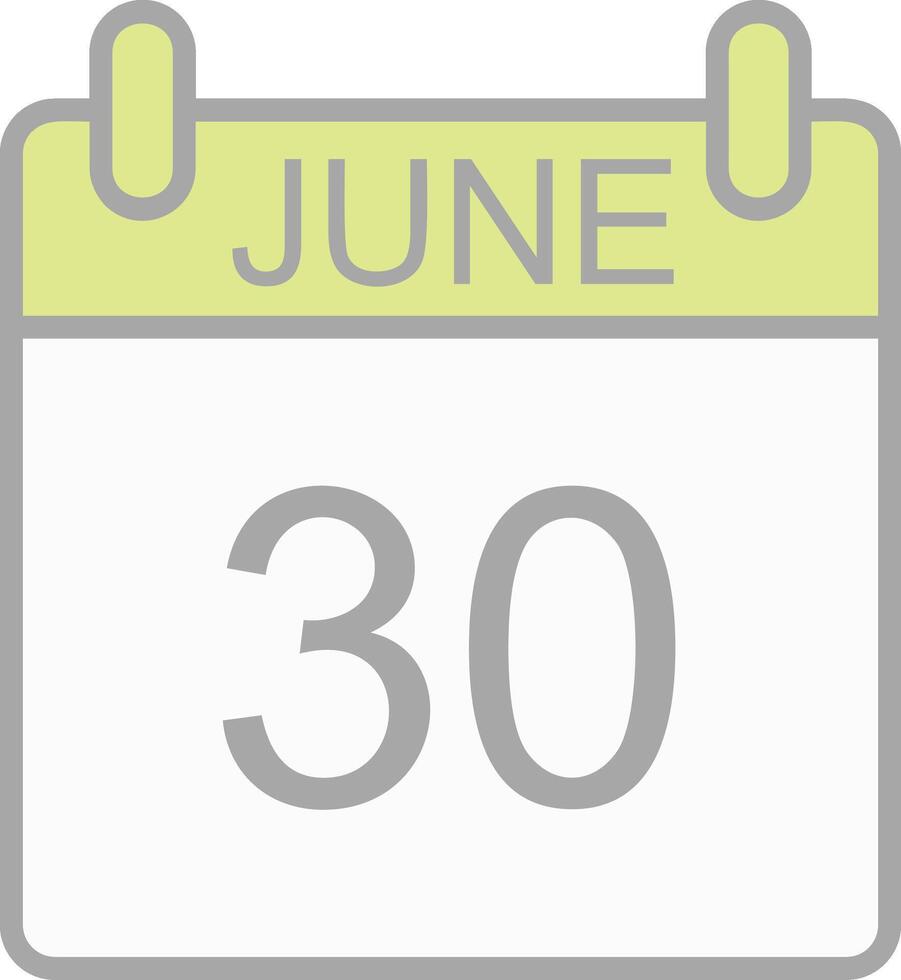 June Line Filled Light Icon vector