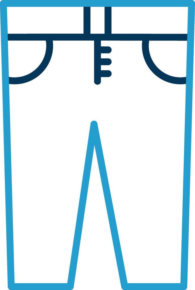 Jeans Line Blue Two Color Icon vector