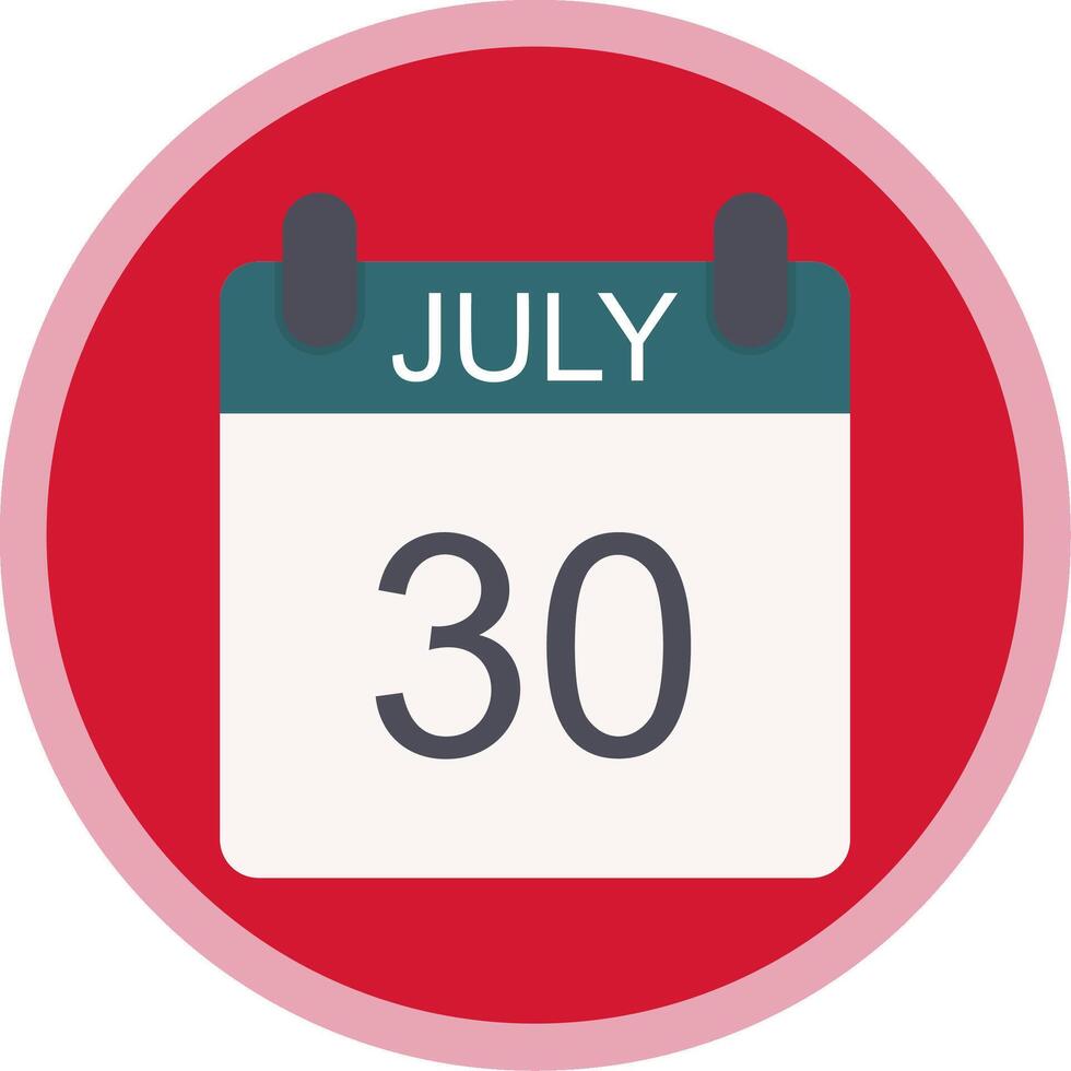 July Flat Multi Circle Icon vector