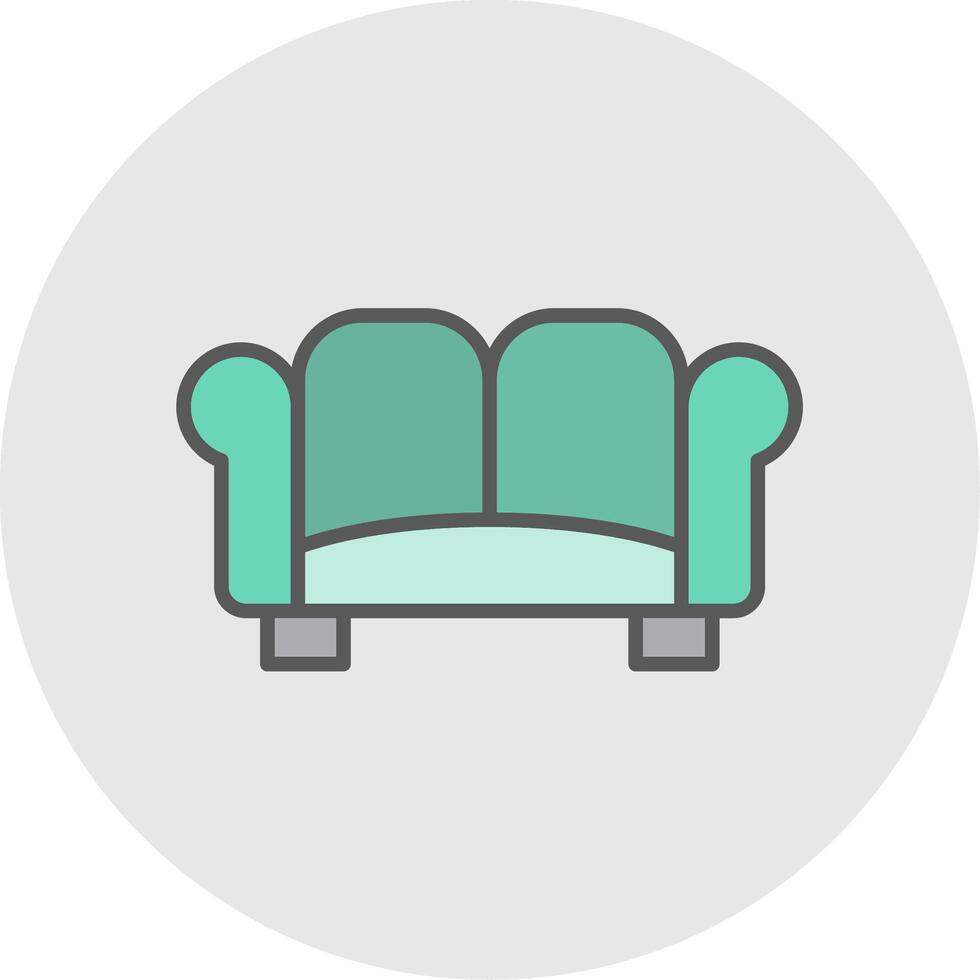 Sofa Line Filled Light Icon vector