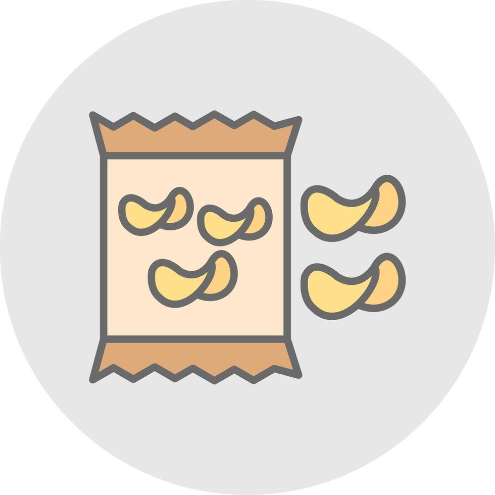 Chips Line Filled Light Icon vector