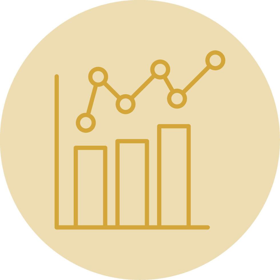 bar gráfico línea amarillo circulo icono vector