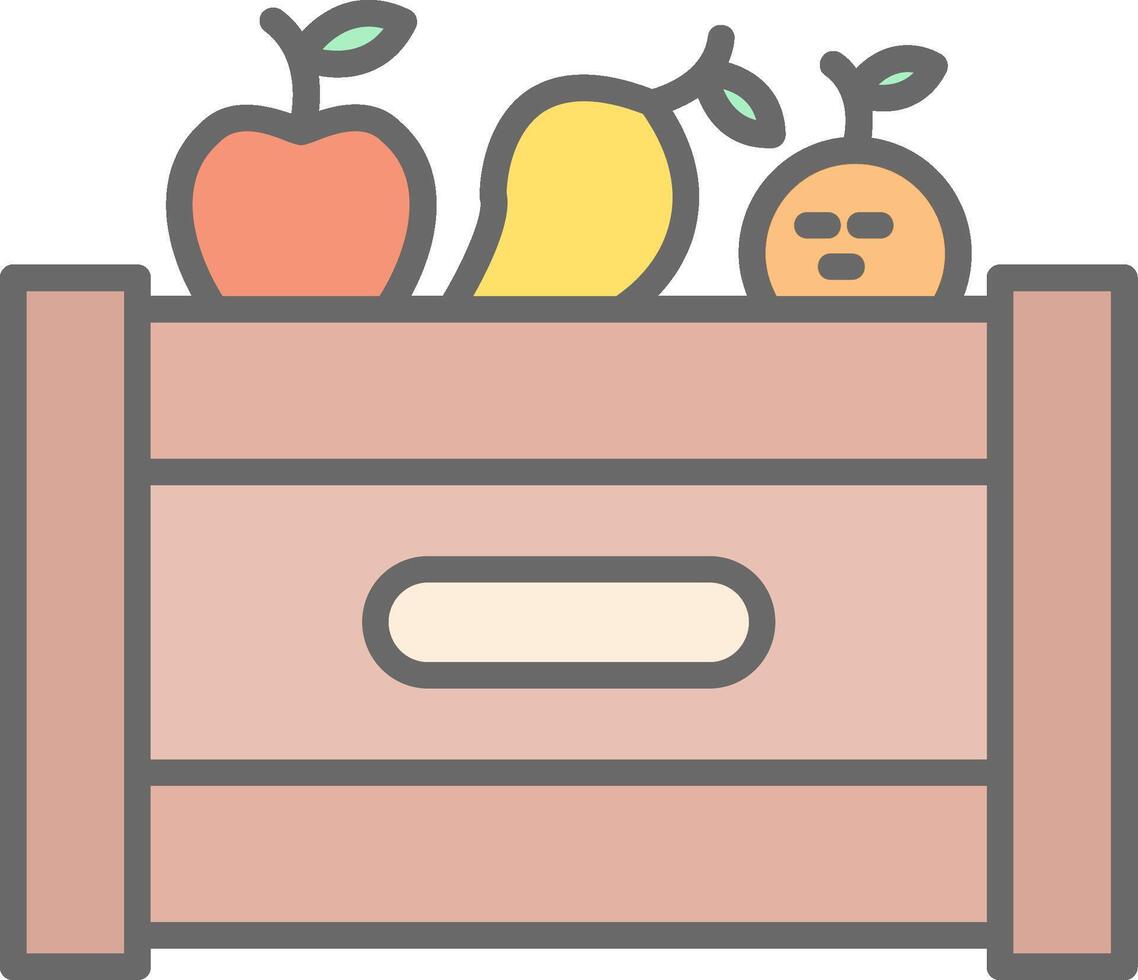 Fruit Box Line Filled Light Icon vector