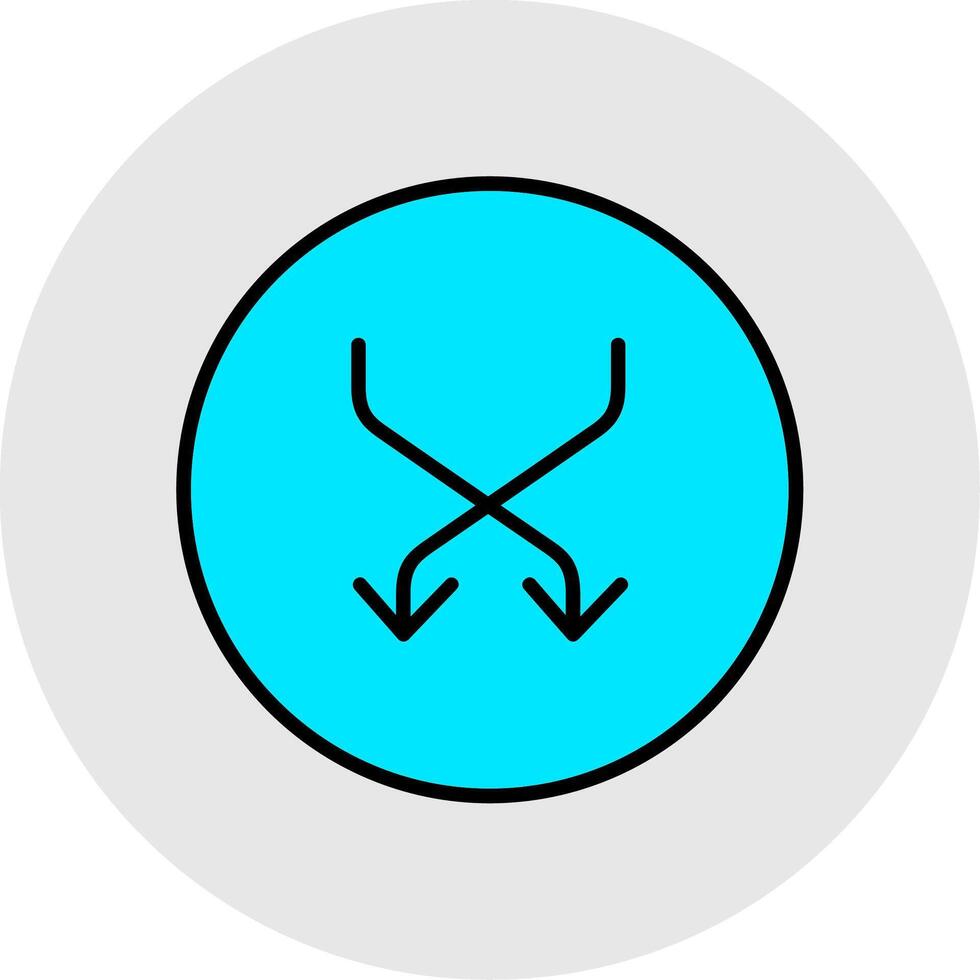 Shuffle Line Filled Light Icon vector