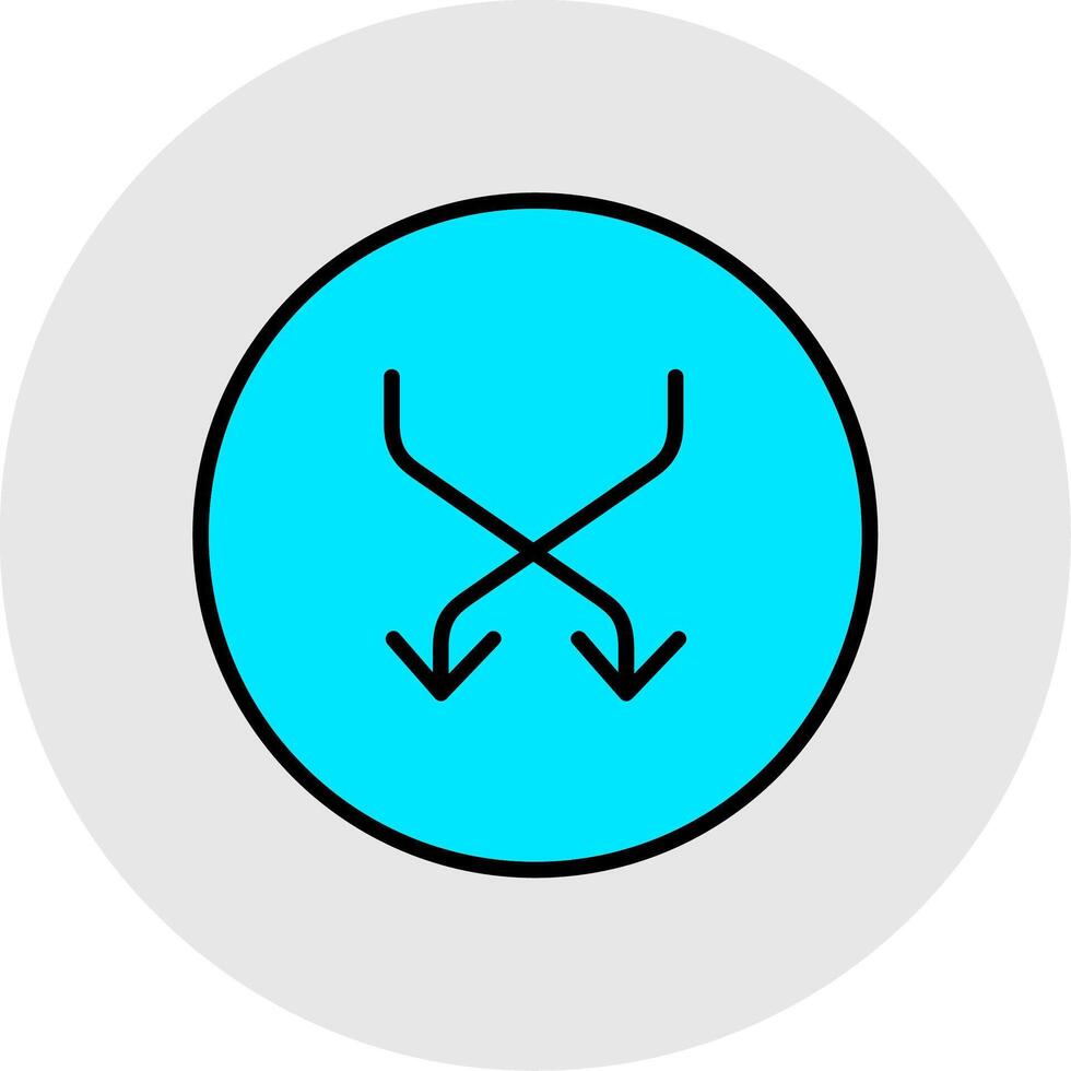 Shuffle Line Filled Light Icon vector