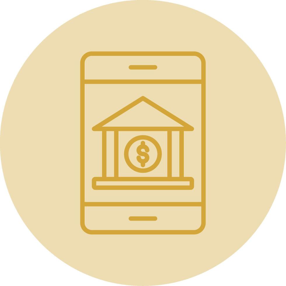 bancario aplicación línea amarillo circulo icono vector
